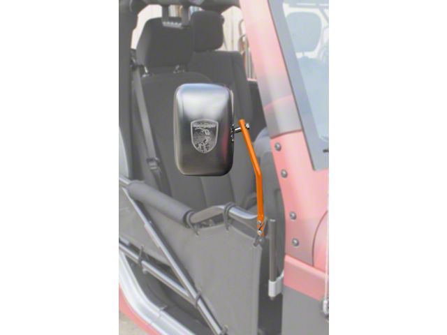 Steinjager Tube Door Mirror Kit; Fluorescent Orange (07-18 Jeep Wrangler JK)