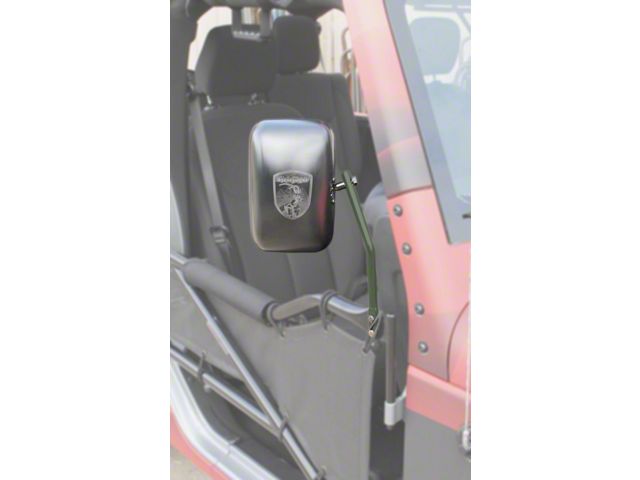 Steinjager Tube Door Mirror Kit; Locas Green (07-18 Jeep Wrangler JK)