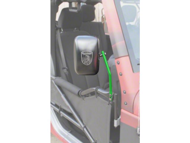 Steinjager Tube Door Mirror Kit; Neon Green (07-18 Jeep Wrangler JK)