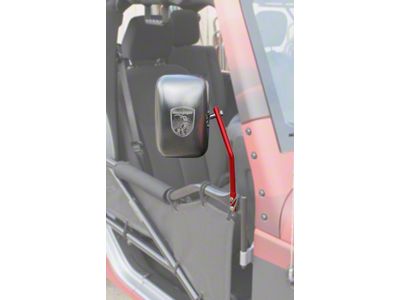 Steinjager Tube Door Mirror Kit; Red Baron (07-18 Jeep Wrangler JK)