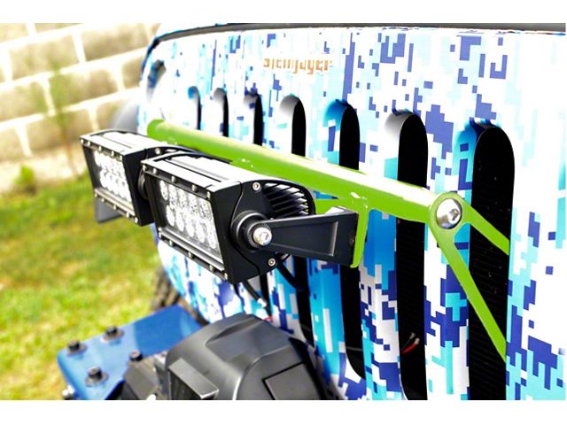Steinjager Two 8-Inch LED Light Bars with Grille Mounting Brackets; Gecko Green (07-18 Jeep Wrangler JK)