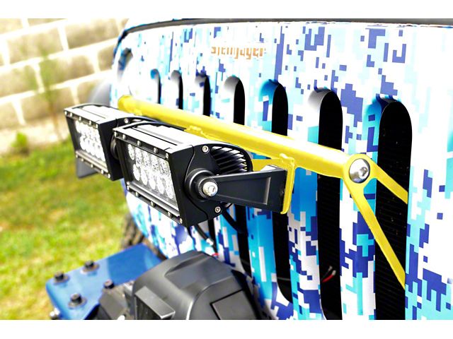 Steinjager Two 8-Inch LED Light Bars with Grille Mounting Brackets; Lemon Peel (07-18 Jeep Wrangler JK)