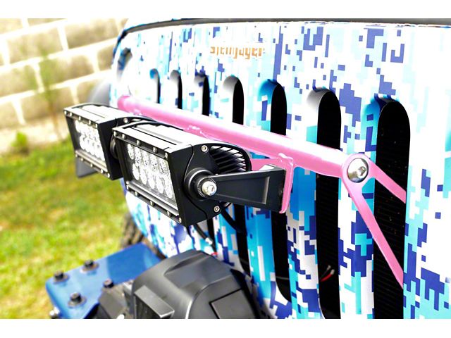 Steinjager Two 8-Inch LED Light Bars with Grille Mounting Brackets; Pinky (07-18 Jeep Wrangler JK)