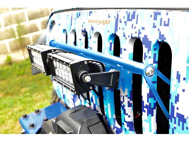 Steinjager Two 8-Inch LED Light Bars with Grille Mounting Brackets; Playboy Blue (07-18 Jeep Wrangler JK)