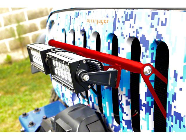 Steinjager Two 8-Inch LED Light Bars with Grille Mounting Brackets; Red Baron (07-18 Jeep Wrangler JK)