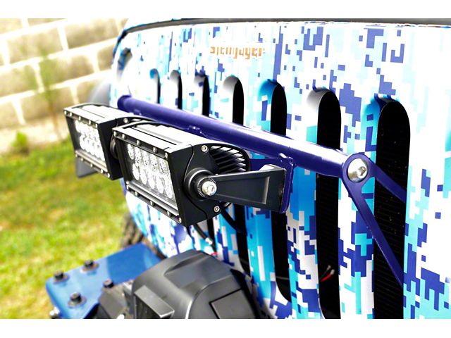 Steinjager Two 8-Inch LED Light Bars with Grille Mounting Brackets; Southwest Blue (07-18 Jeep Wrangler JK)