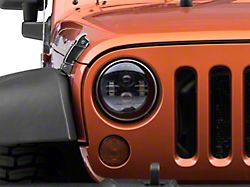 LED Headlights; Black Housing; Clear Lens (97-18 Jeep Wrangler TJ & JK)