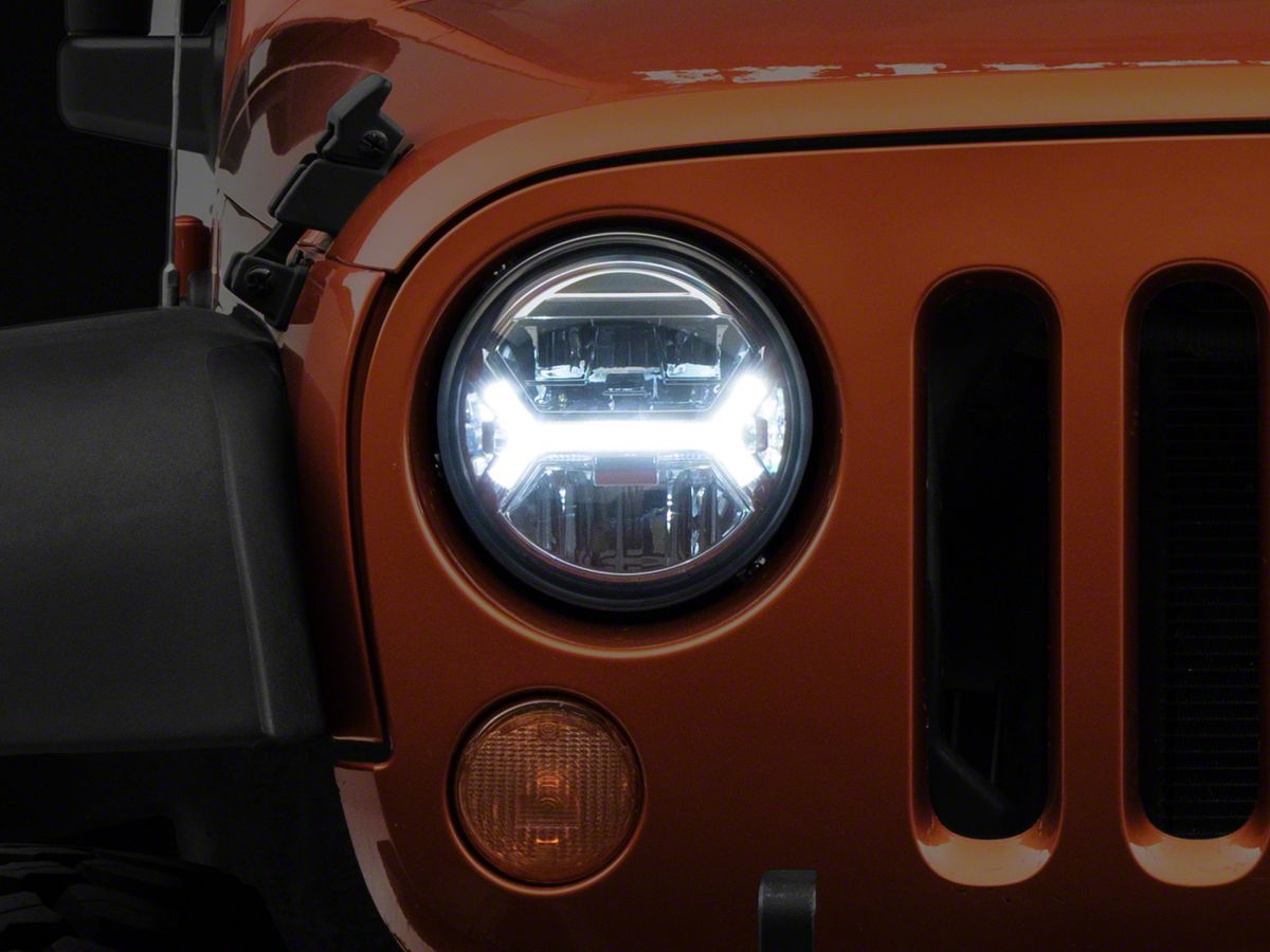 Raxiom Jeep Wrangler LED Halo Projector Headlights J121872 (07-18 Jeep  Wrangler JK)
