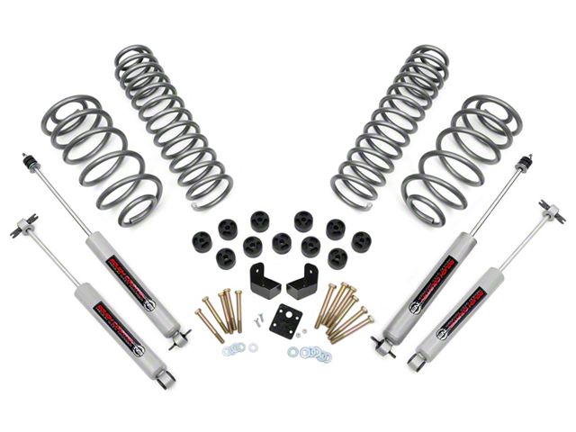 Rough Country 3.75-Inch Lift Combo Kit with Premium N3 Shocks (97-06 4.0L Jeep Wrangler TJ)