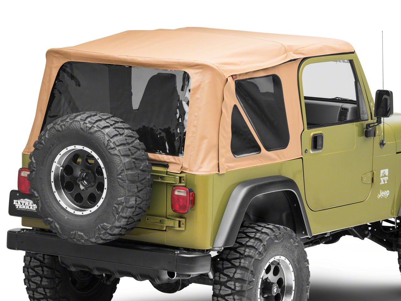 fits RC85350.70 1997-2006 Jeep Wrangler TJ Half Steel Doors Roof Cover Rough Country Replacement Soft Top Spice 