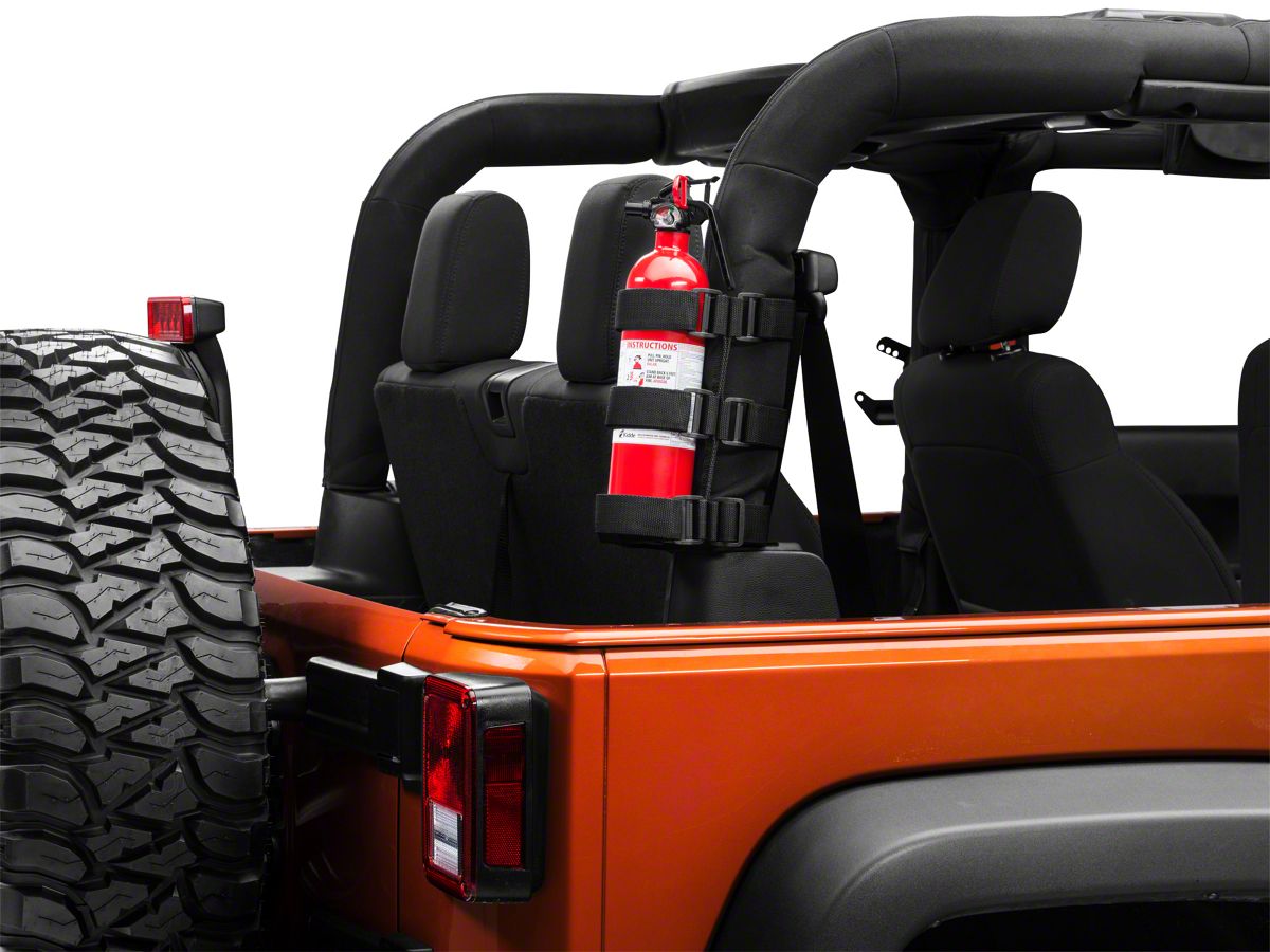 Rugged Ridge Jeep Wrangler Sport Bar Fire Extinguisher Holder; Black   (Universal; Some Adaptation May Be Required) - Free Shipping