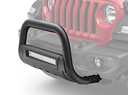 Barricade HD Bull Bar with Skid Plate and 20-Inch Dual Row LED Light Bar; Textured Black (18-24 Jeep Wrangler JL)