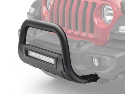 Barricade HD Bull Bar with Skid Plate and 20-Inch Dual Row LED Light Bar; Textured Black (18-23 Jeep Wrangler JL)