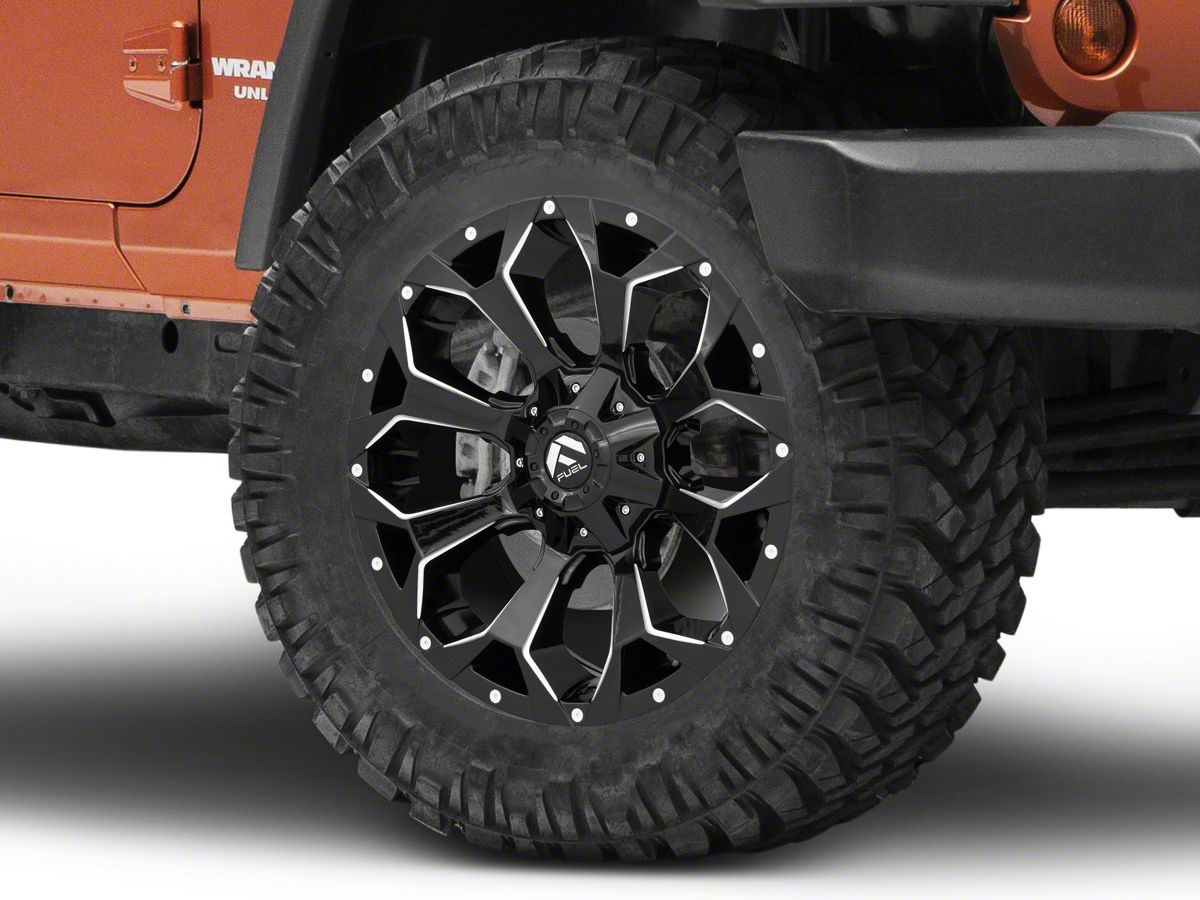 Fuel Wheels Jeep Wrangler Assault Gloss Black Milled Wheel - 20x9  D57620902650 (07-18 Jeep Wrangler JK)