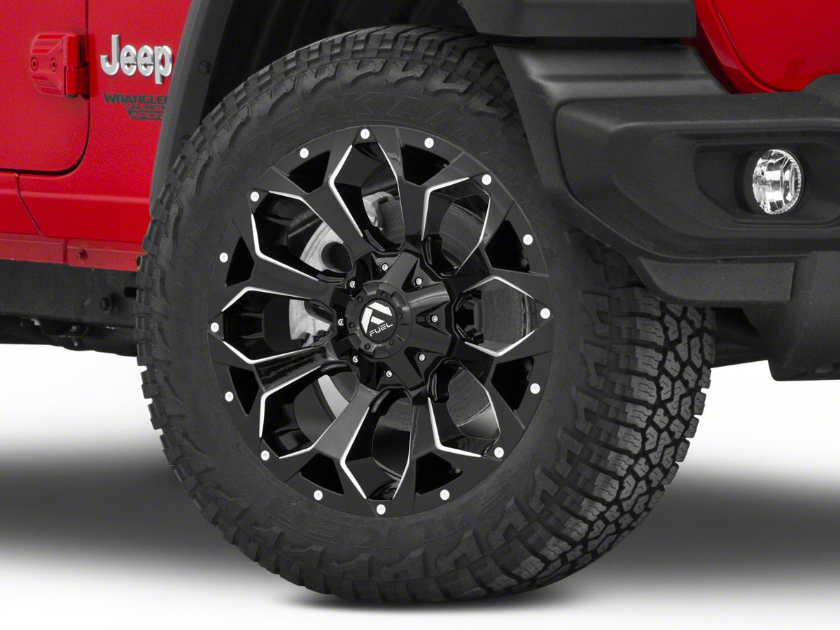 Fuel Wheels Jeep Wrangler Assault Gloss Black Milled Wheel; 20x9  D57620902650 (18-23 Jeep Wrangler JL) - Free Shipping