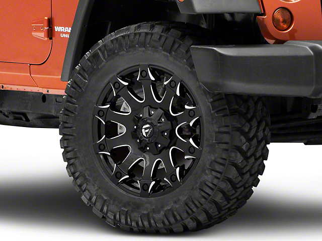 Fuel Wheels Battle Axe Gloss Black Milled Wheel; 20x9 (07-18 Jeep Wrangler JK)