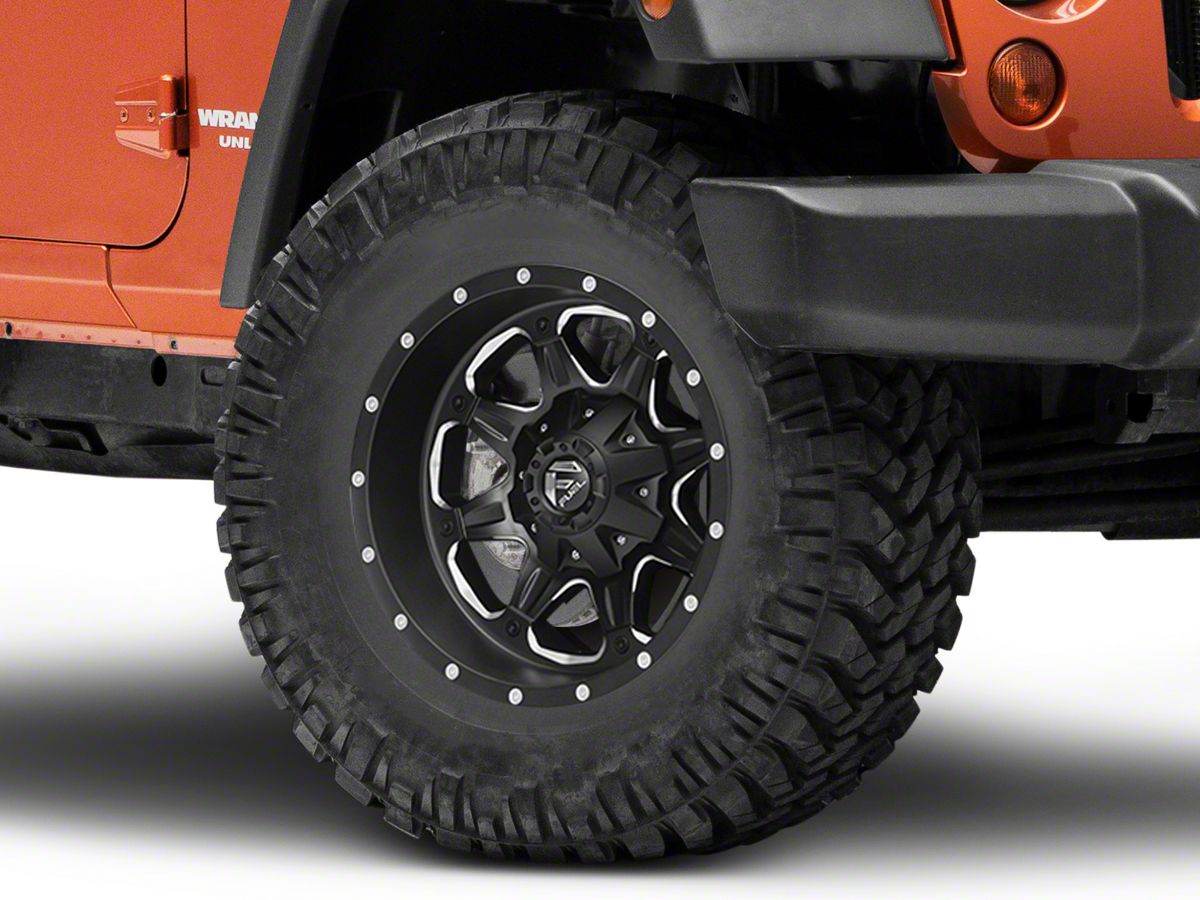 Fuel Wheels Jeep Wrangler Boost Black Milled Wheel - 17x9 -12mm Offset  D53417905745 (07-18 Jeep Wrangler JK)