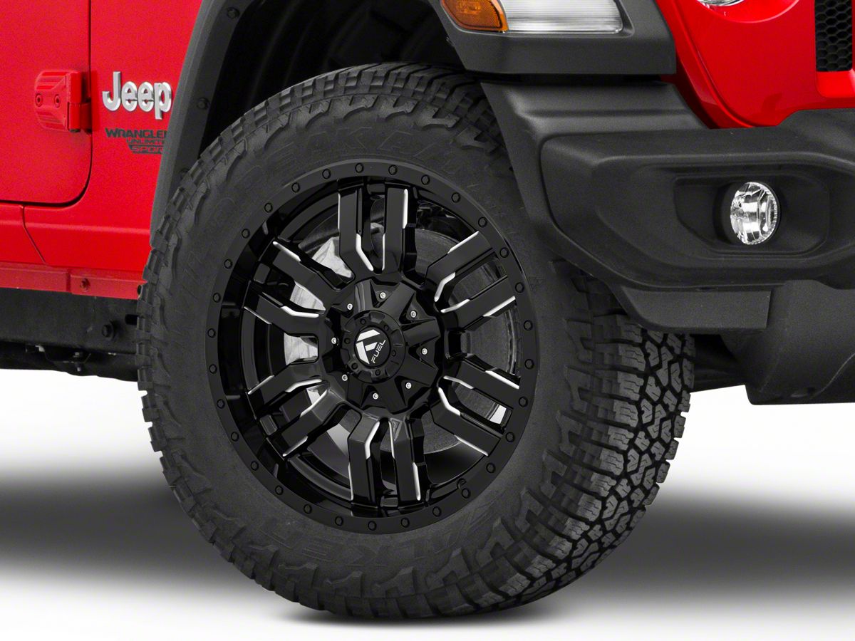Fuel Wheels Jeep Wrangler Sledge Gloss Black Milled Wheel; 20x9  D59520902650 (18-23 Jeep Wrangler JL) - Free Shipping