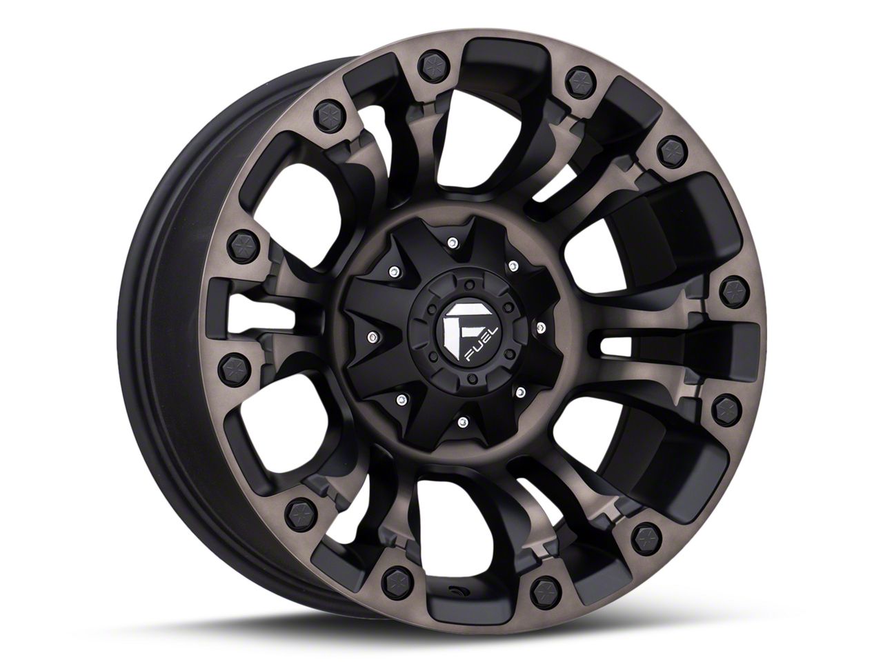 Fuel Wheels Jeep Wrangler Vapor Matte Black Machined Wheel 18x9