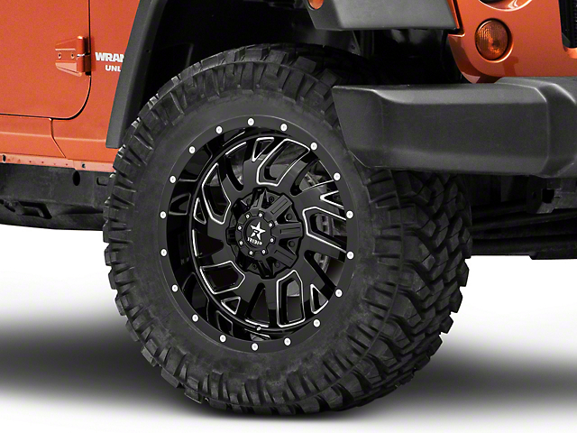RBP 65R Glock Gloss Black with Machined Grooves Wheel; 20x12 (99-04 Jeep Grand Cherokee WJ)