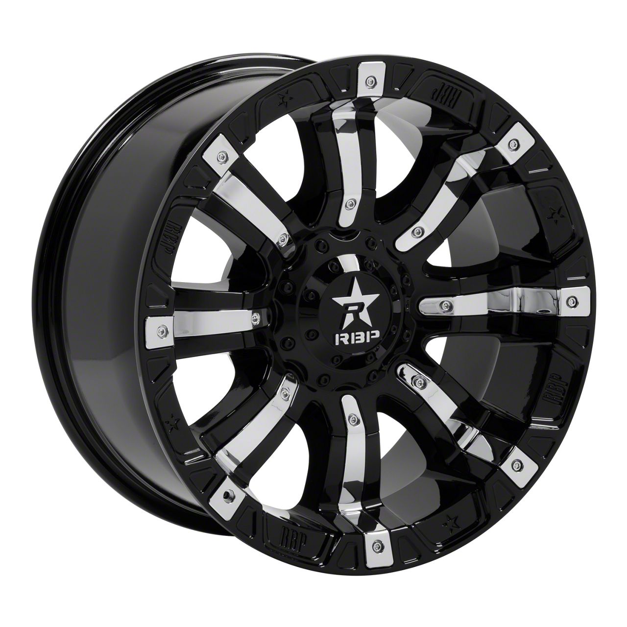 RBP 94R Black with Chrome Inserts Wheel; 20x10 (05-10 Jeep Grand Cherokee WK)