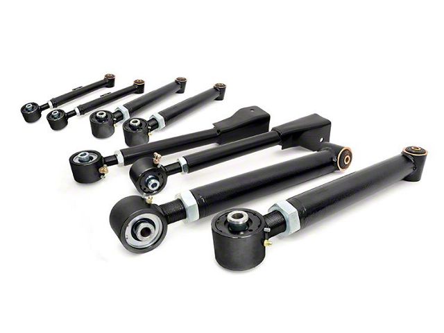 Rough Country Adjustable Front and Rear Control Arms for 0 to 6-Inch Lift (97-06 Jeep Wrangler TJ)