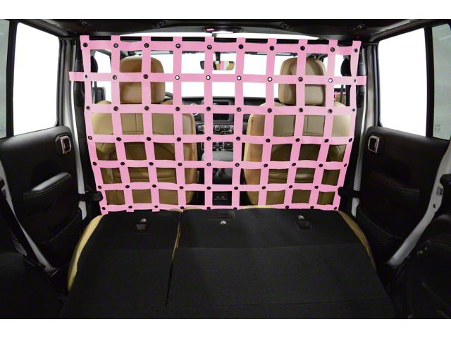 Dirty Dog 4x4 Cargo/Pet Divider; Pink (18-23 Jeep Wrangler JL 4-Door)