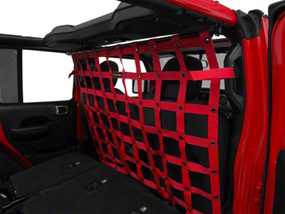 Dirty Dog 4x4 Cargo/Pet Divider; Red (18-23 Jeep Wrangler JL 4-Door)