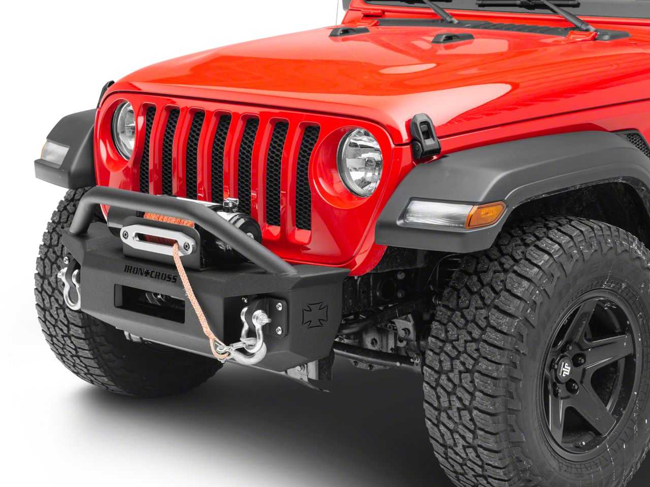 Iron Cross Automotive Jeep Wrangler Stubby Front Bumper with Bar; Matte ...