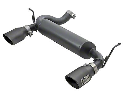 AFE Rebel Series Axle-Back Exhaust System with Black Tips (07-18 Jeep Wrangler JK)