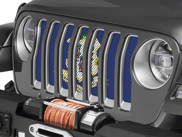 Under The Sun Inserts Grille Insert; Connecticut State Flag (18-23 Jeep Wrangler JL w/o TrailCam; 2024 Jeep Wrangler JL Sport)