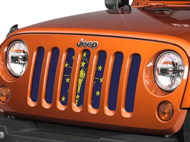 Under The Sun Inserts Grille Insert; Indiana State Flag (07-18 Jeep Wrangler JK)