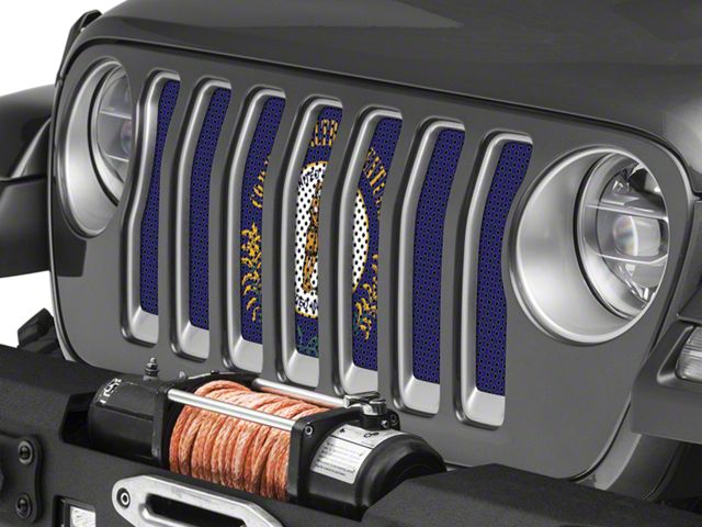 Under The Sun Inserts Grille Insert; Kentucky State Flag (18-23 Jeep Wrangler JL w/o TrailCam; 2024 Jeep Wrangler JL Sport)