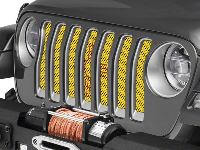 Under The Sun Inserts Grille Insert; New Mexico State Flag (18-23 Jeep Wrangler JL w/o TrailCam; 2024 Jeep Wrangler JL Sport)