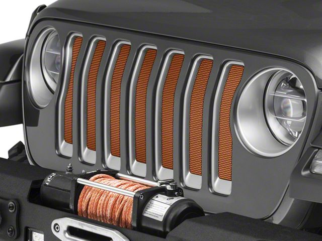 Under The Sun Inserts Grille Insert; Amber Fire Pearl (18-23 Jeep Wrangler JL w/o TrailCam; 2024 Jeep Wrangler JL Sport)