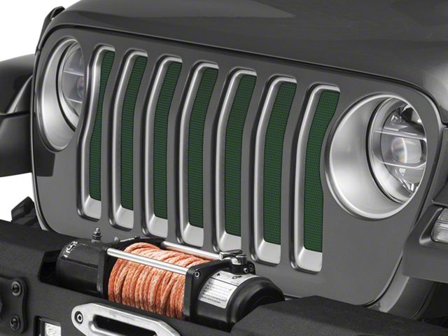 Under The Sun Inserts Grille Insert; Black Forest Green Pearl (18-23 Jeep Wrangler JL w/o TrailCam; 2024 Jeep Wrangler JL Sport)