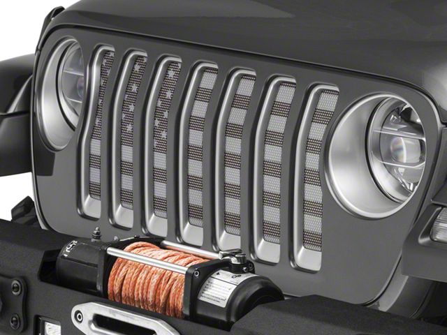Under The Sun Inserts Grille Insert; Black Out (18-23 Jeep Wrangler JL w/o TrailCam; 2024 Jeep Wrangler JL Sport)