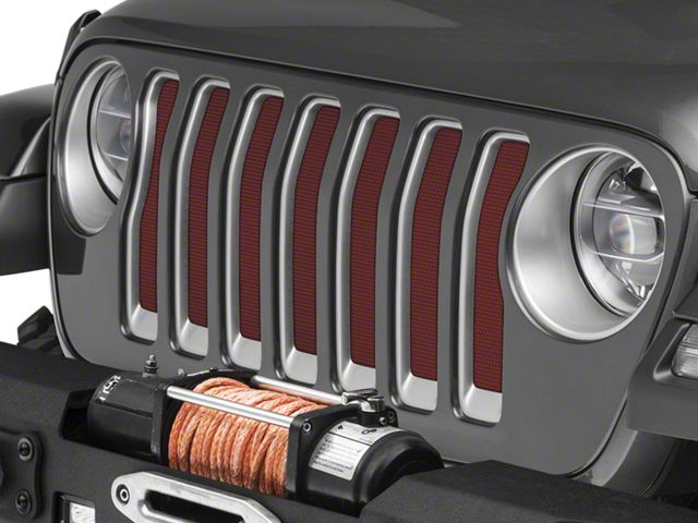 Under The Sun Inserts Grille Insert; Chilli Pepper Red Pearl (18-23 Jeep Wrangler JL w/o TrailCam; 2024 Jeep Wrangler JL Sport)