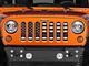 Under The Sun Inserts Grille Insert; Distressed Black and White Thin Blue Line (07-18 Jeep Wrangler JK)