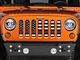 Under The Sun Inserts Grille Insert; Distressed Black and White Thin Red Line (07-18 Jeep Wrangler JK)