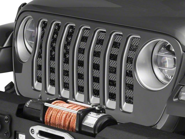 Under The Sun Inserts Grille Insert; Distressed Black Out (20-23 Jeep Gladiator JT w/o TrailCam; 2024 Jeep Gladiator JT Sport)