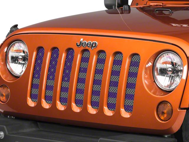 Under The Sun Inserts Grille Insert; Distressed Purple and Silver (07-18 Jeep Wrangler JK)