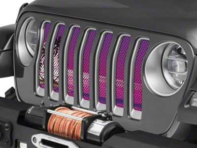 Under The Sun Inserts Grille Insert; Endless Summer Purple Palm Tree (20-23 Jeep Gladiator JT w/o TrailCam; 2024 Jeep Gladiator JT Sport)