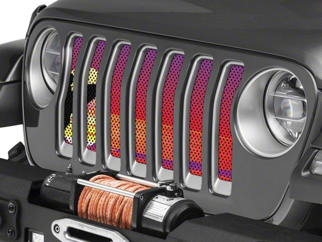 Under The Sun Inserts Grille Insert; Endless Summer Red Surfer Male (18-23 Jeep Wrangler JL w/o TrailCam; 2024 Jeep Wrangler JL Sport)