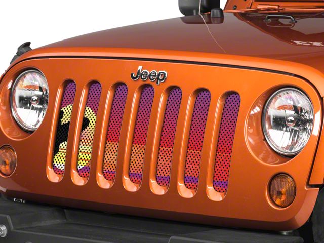 Under The Sun Inserts Grille Insert; Endless Summer Red Surfer Male (07-18 Jeep Wrangler JK)