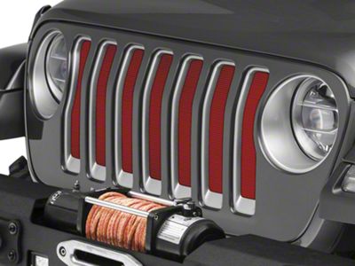 Under The Sun Inserts Grille Insert; Flame Red (20-23 Jeep Gladiator JT w/o TrailCam; 2024 Jeep Gladiator JT Sport)
