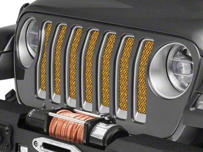 Under The Sun Inserts Grille Insert; Honeycomb Gold (18-23 Jeep Wrangler JL w/o TrailCam; 2024 Jeep Wrangler JL Sport)