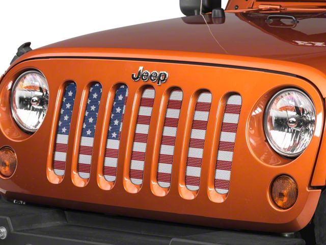 Under The Sun Inserts Grille Insert; Old Glory (07-18 Jeep Wrangler JK)