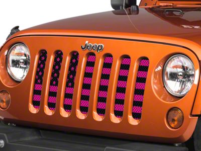 Under The Sun Inserts Grille Insert; Old Glory Pink (07-18 Jeep Wrangler JK)