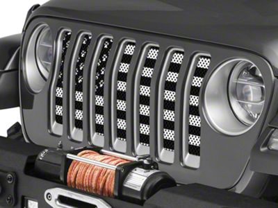 Under The Sun Inserts Grille Insert; Paws Black and White (18-23 Jeep Wrangler JL w/o TrailCam; 2024 Jeep Wrangler JL Sport)